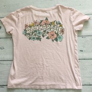 Billabong used Hawaiian flower light pink short sleeved shirt women's size S